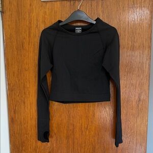 PINK Victoria's Secret Black Long Sleeve Bodysuit